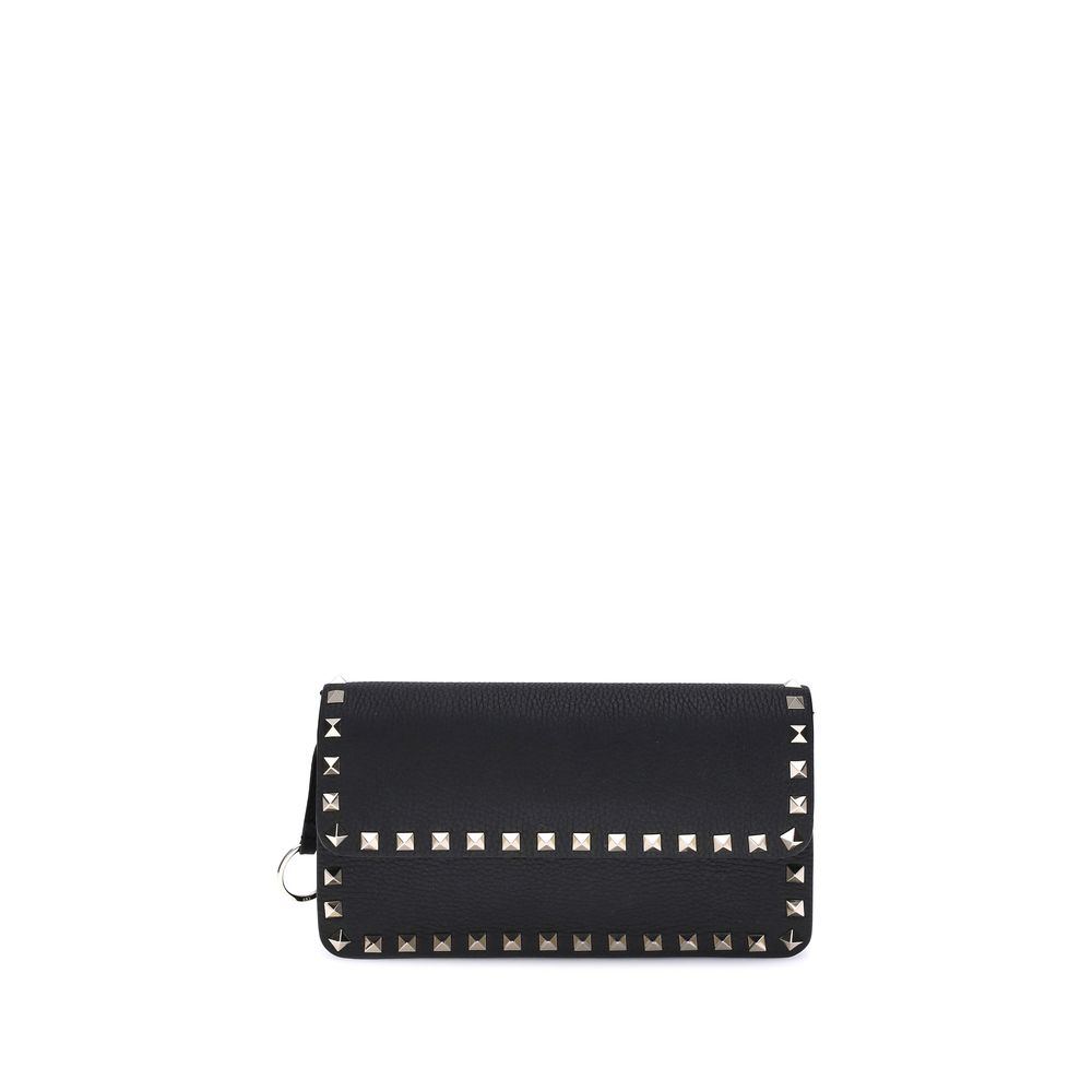 Valentino Garavani Black Calf Leather Bos Taurus Clutch Bag Valentino Garavani