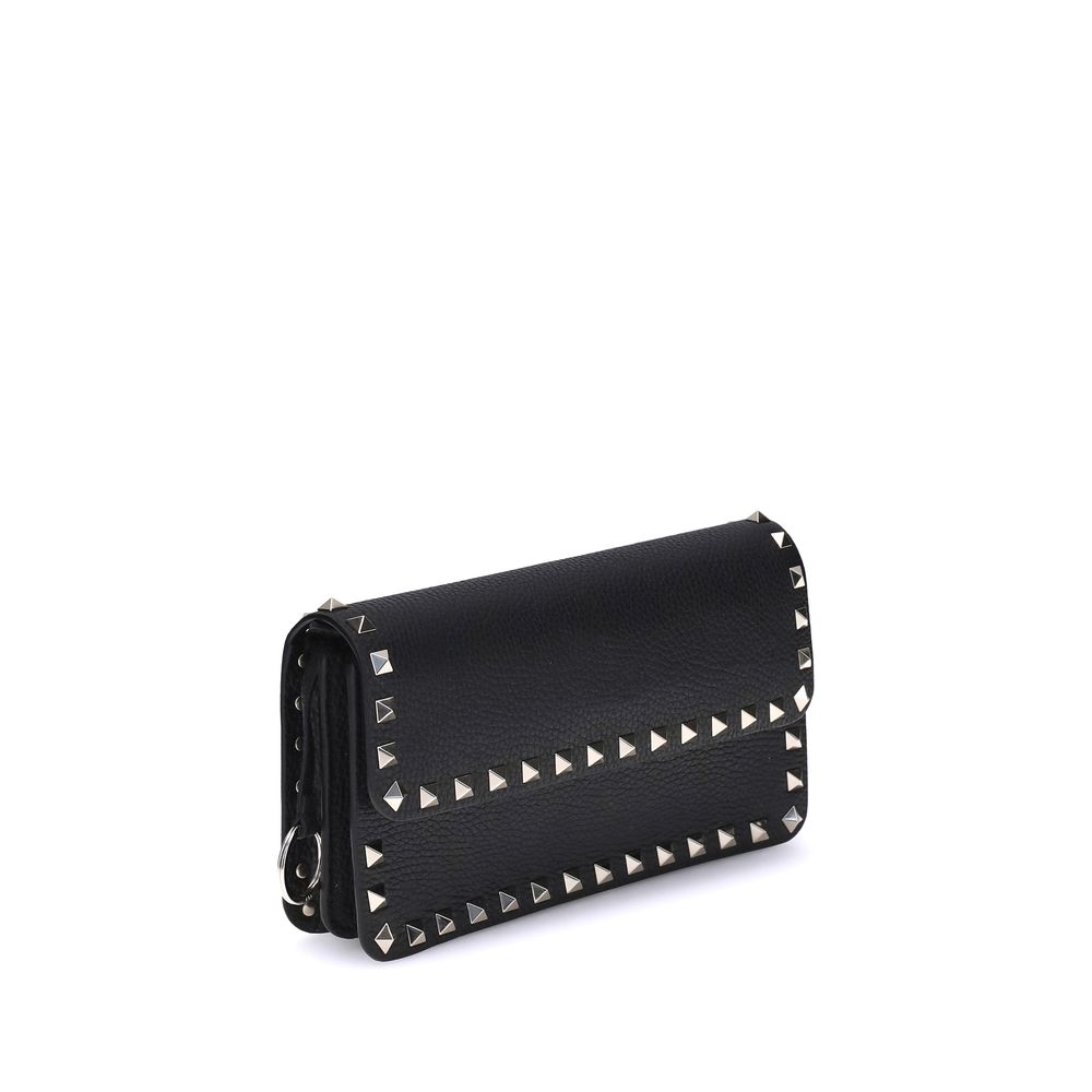 Valentino Garavani Black Calf Leather Bos Taurus Clutch Bag Valentino Garavani
