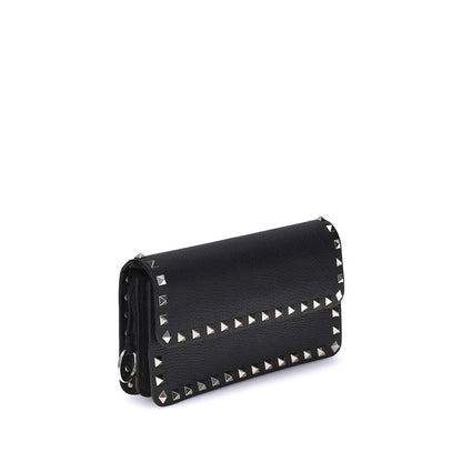 Valentino Garavani Black Calf Leather Bos Taurus Clutch Bag Valentino Garavani