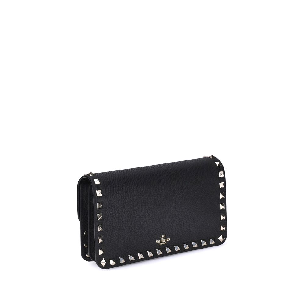 Valentino Garavani Black Calf Leather Bos Taurus Clutch Bag Valentino Garavani