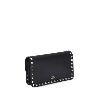Valentino Garavani Black Calf Leather Bos Taurus Clutch Bag Valentino Garavani