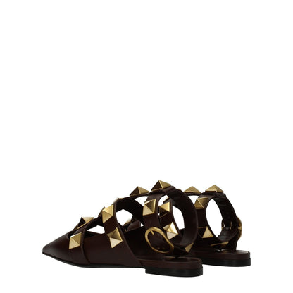 Valentino Garavani Brown Leather Sandals Valentino Garavani
