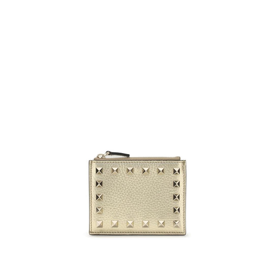 Valentino Garavani Gold Calf Leather Bos Taurus Wallet