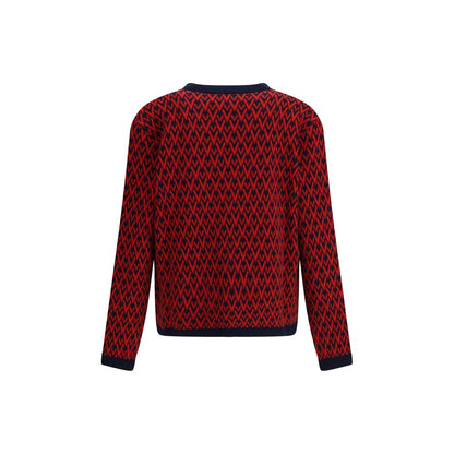 Valentino Multicolor Fleece Wool Cardigan