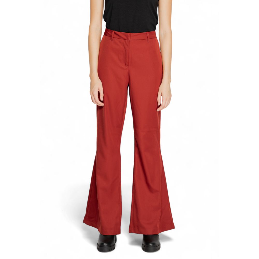 Vero Moda Red Polyester Flared Pants Vero Moda