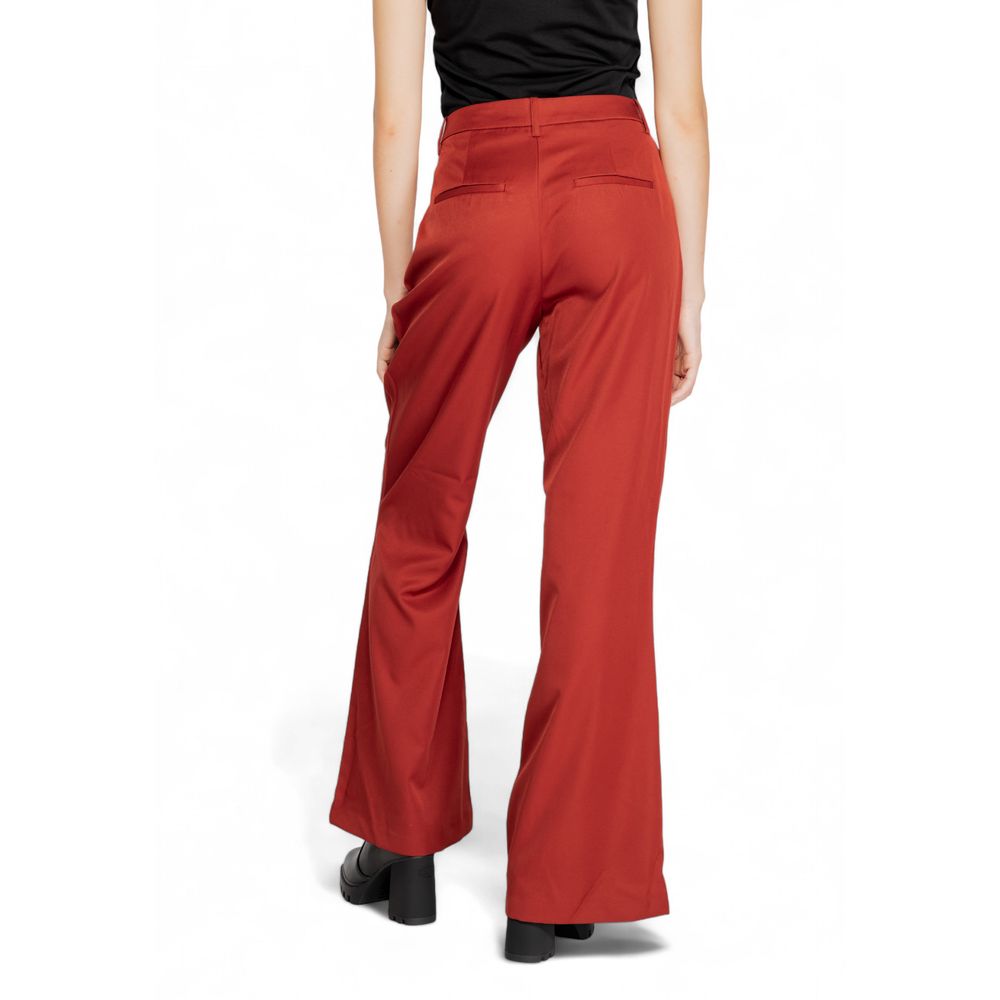 Vero Moda Red Polyester Flared Pants Vero Moda