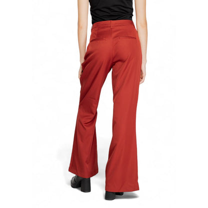 Vero Moda Red Polyester Flared Pants Vero Moda