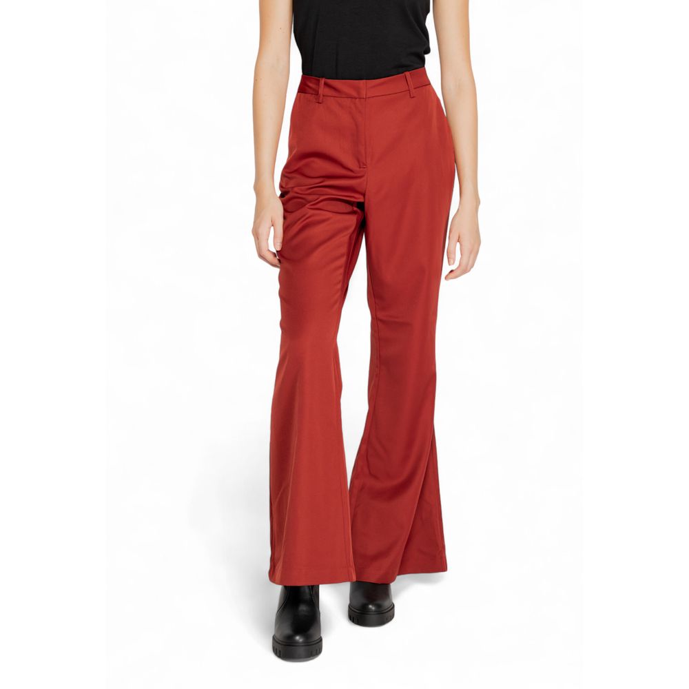 Vero Moda Red Polyester Flared Pants Vero Moda