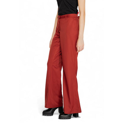 Vero Moda Red Polyester Flared Pants Vero Moda