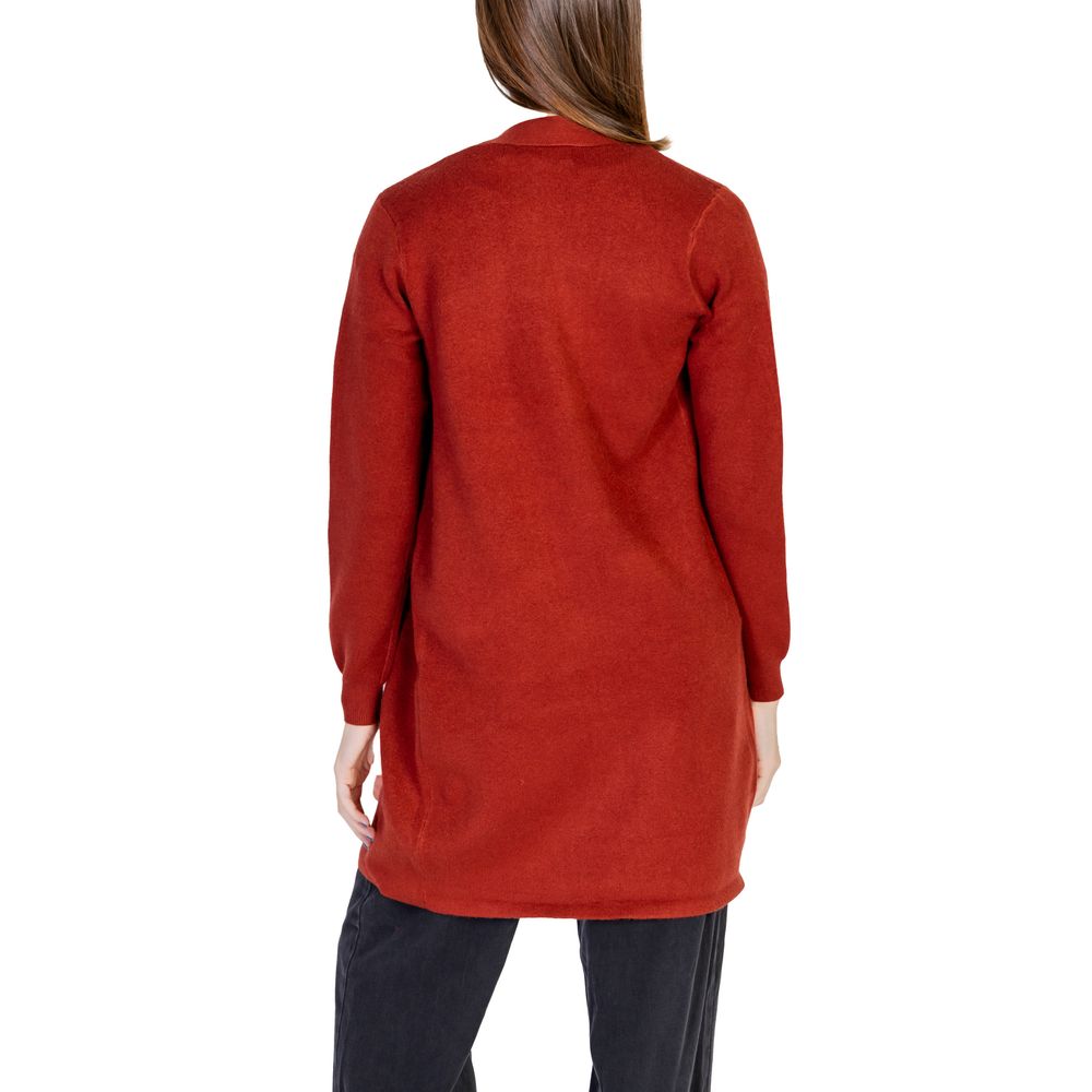 Vero Moda Red Viscose Cardigan Vero Moda