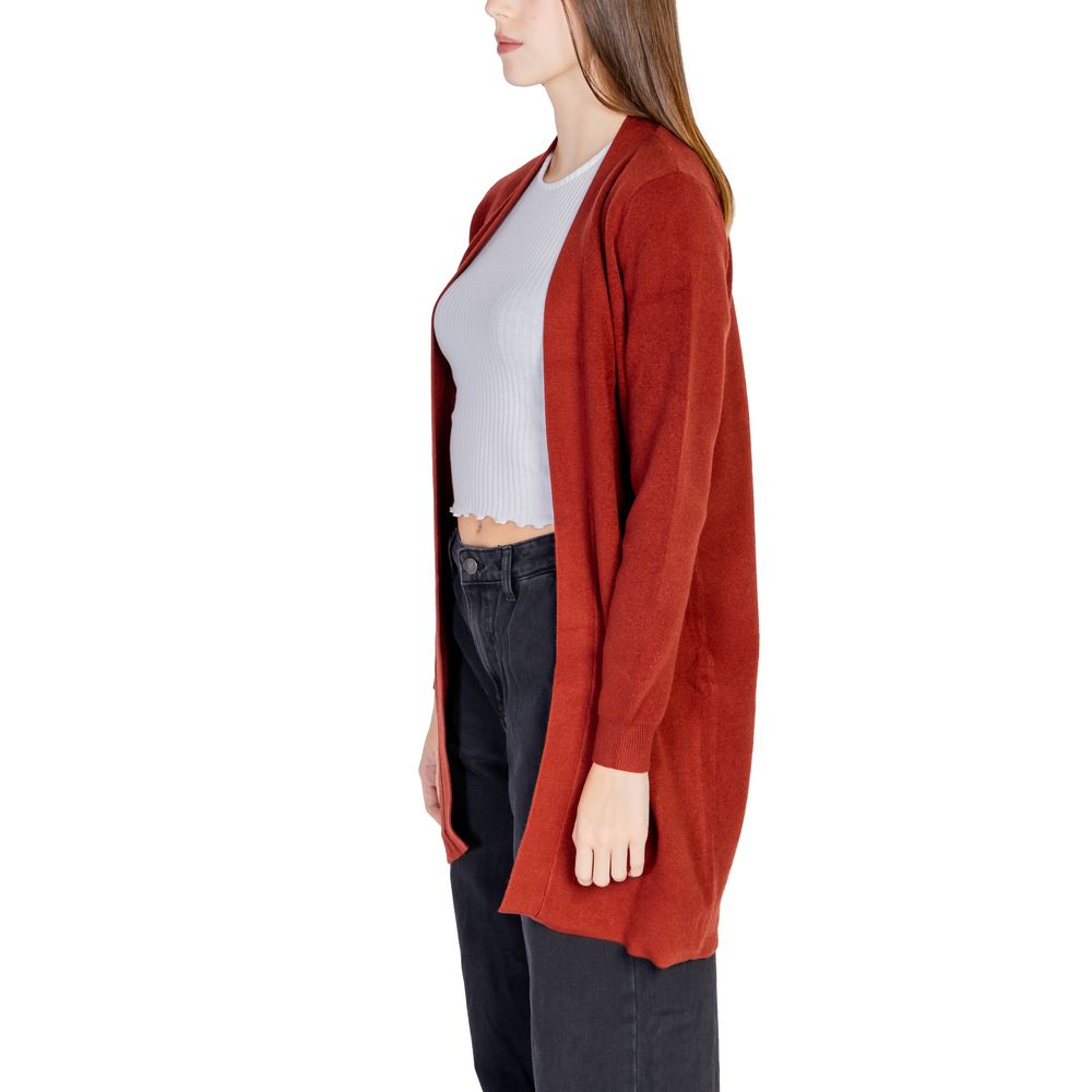 Vero Moda Red Viscose Cardigan Vero Moda