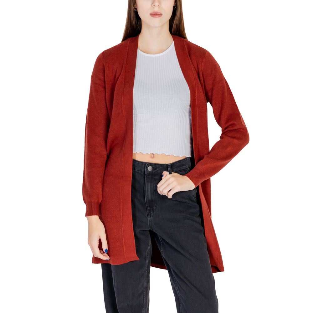 Vero Moda Red Viscose Cardigan Vero Moda