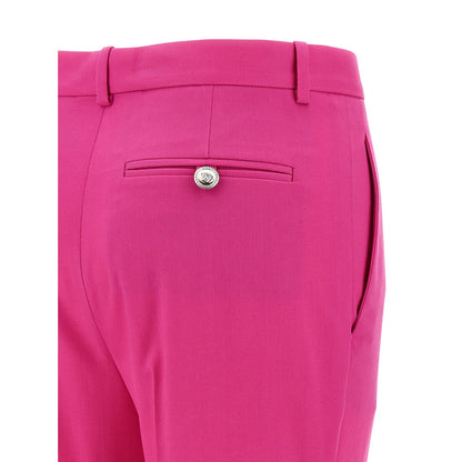 Versace Fuchsia Virgin Wool Flared Pants