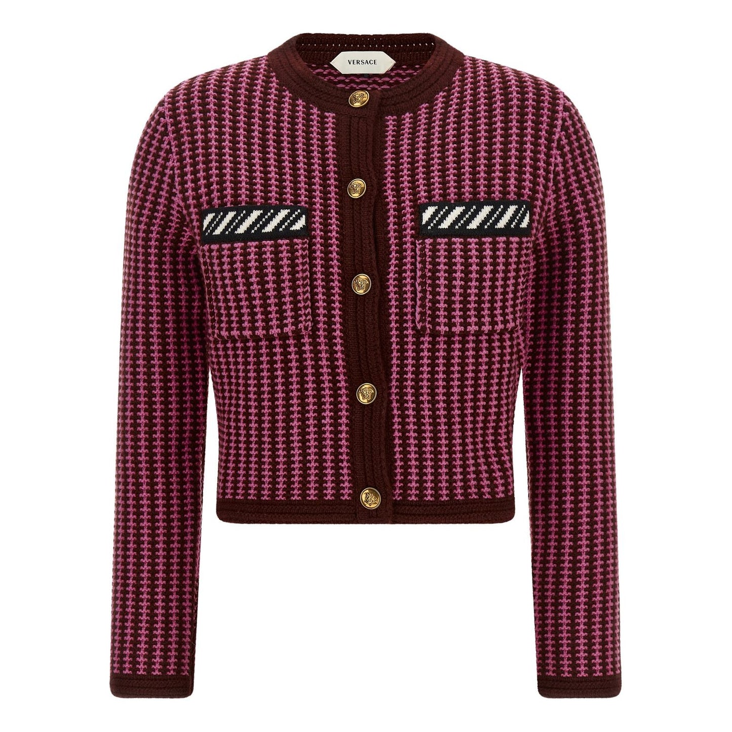 Versace Multicolor Virgin Wool Cardigan