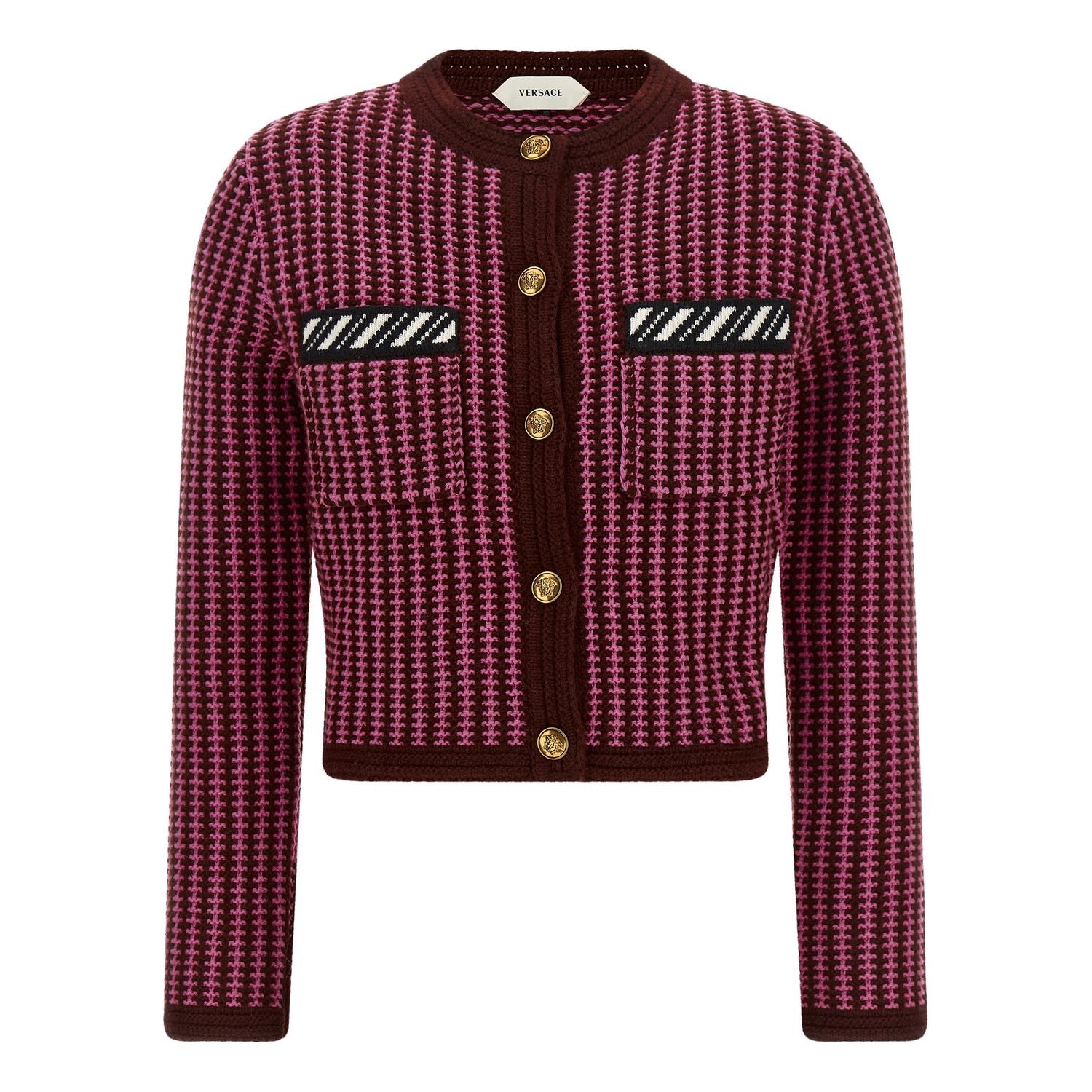 Versace Multicolor Virgin Wool Cardigan