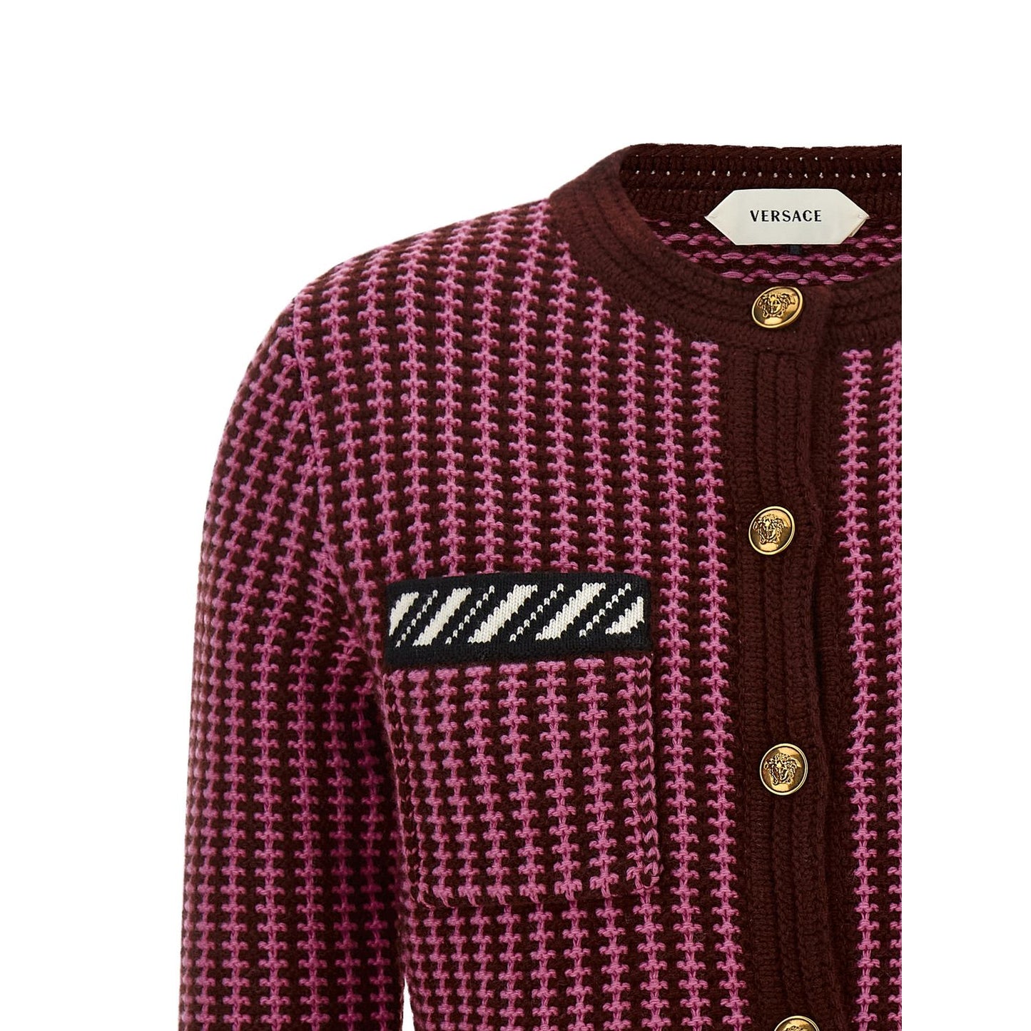 Versace Multicolor Virgin Wool Cardigan
