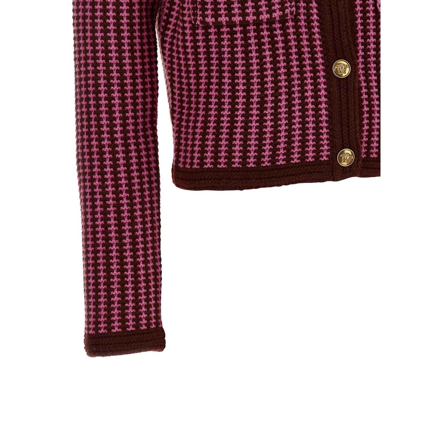 Versace Multicolor Virgin Wool Cardigan