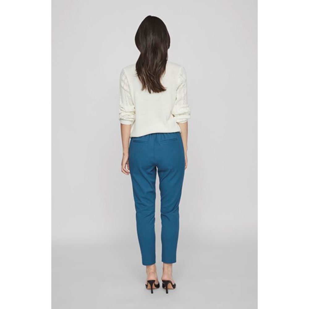 Vila Clothes Blue Polyester Pants Vila Clothes