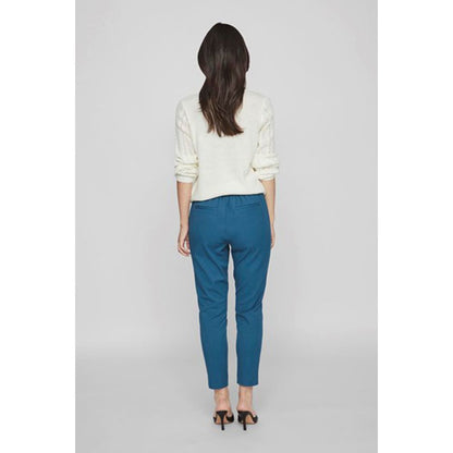 Vila Clothes Blue Polyester Pants Vila Clothes