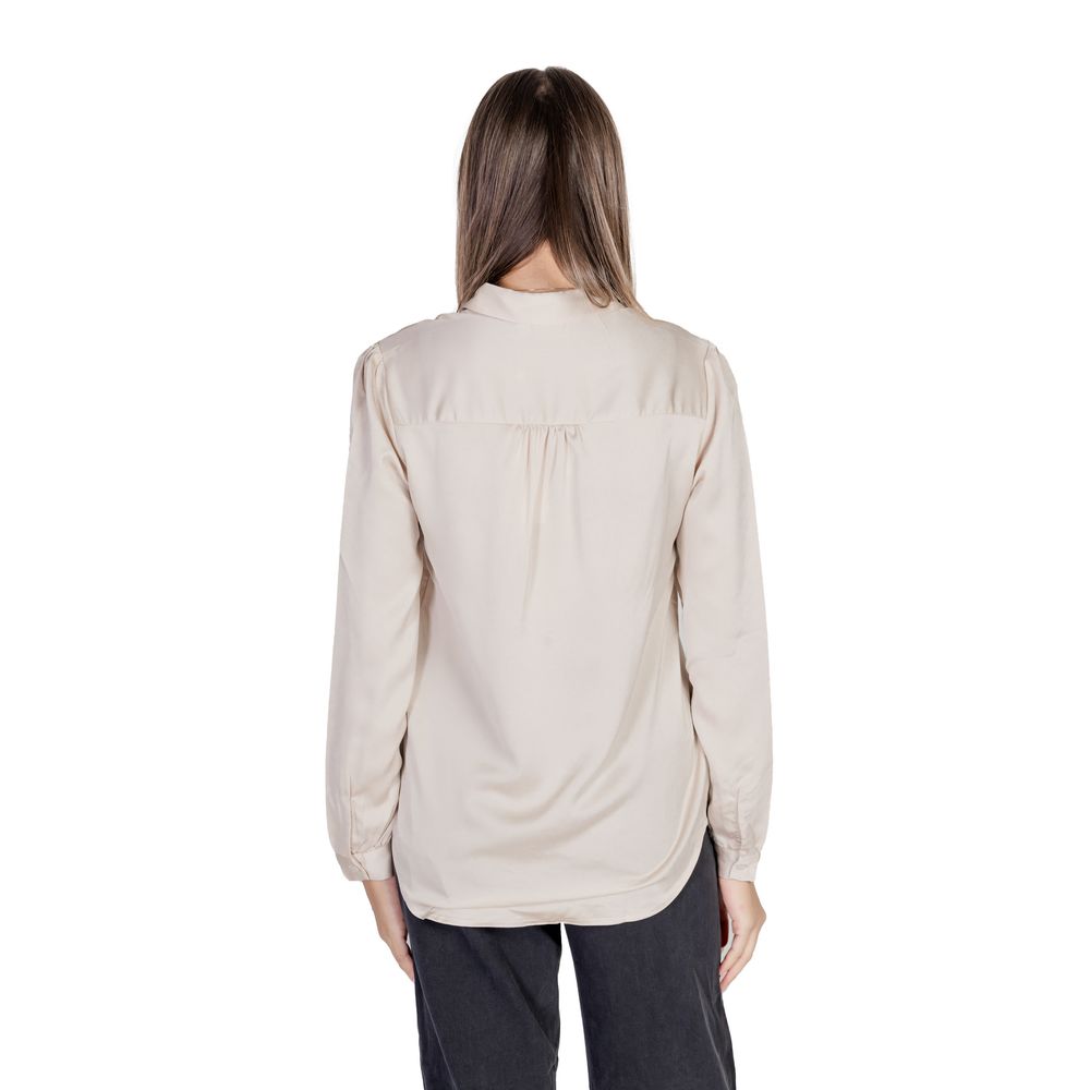 Vila Clothes Gold Polyester Blouse Vila Clothes
