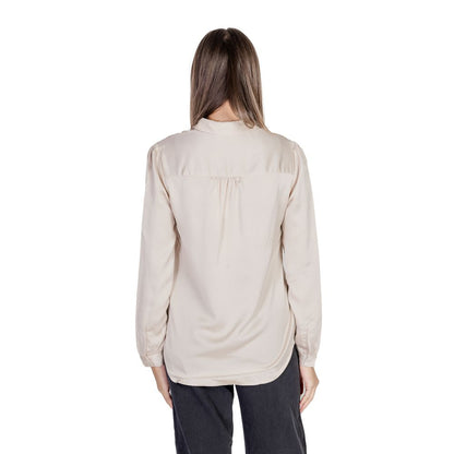 Vila Clothes Gold Polyester Blouse Vila Clothes