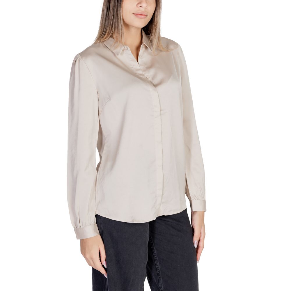 Vila Clothes Gold Polyester Blouse Vila Clothes
