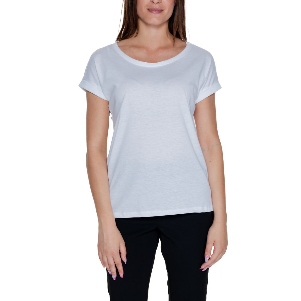 Vila Clothes White Cotton T-Shirt