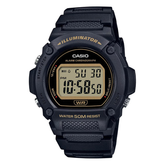 CASIO TIMELESS COLLECTION Mod. SPORT - ILLUMINATOR WR 50M, ALARM, CHRONOGRAPH - BLACK Gent,READY STOCKED WATCHES,Wristwatch