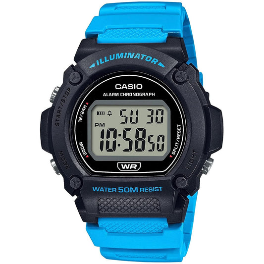 CASIO TIMELESS COLLECTION Mod. SPORT- ILLUMINATOR, WR 50M, ALARM, CHRONOGRAPH - BLACK (Brilliant color strap) Gent,READY STOCKED WATCHES,Wristwatch