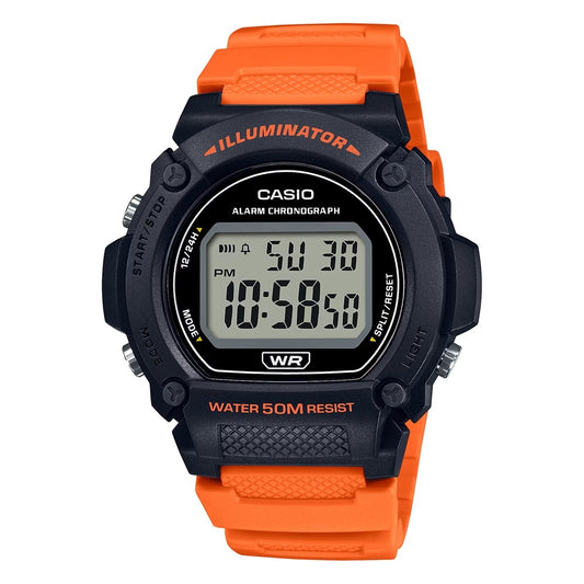 CASIO TIMELESS COLLECTION Mod. SPORT - ILLUMINATOR WR 50M, ALARM, CHRONOGRAPH - BLACK (Brilliant color strap) Gent,READY STOCKED WATCHES,Wristwatch