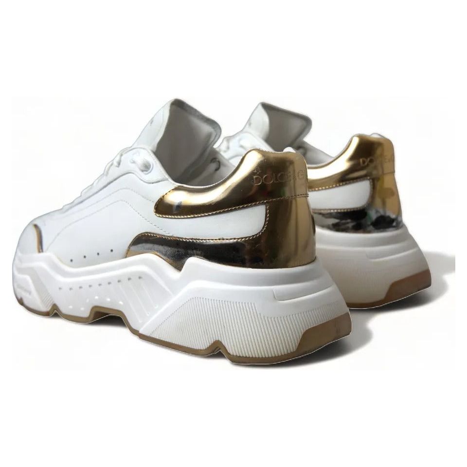 White Gold Leather Sport DAYMASTER Sneakers Shoes