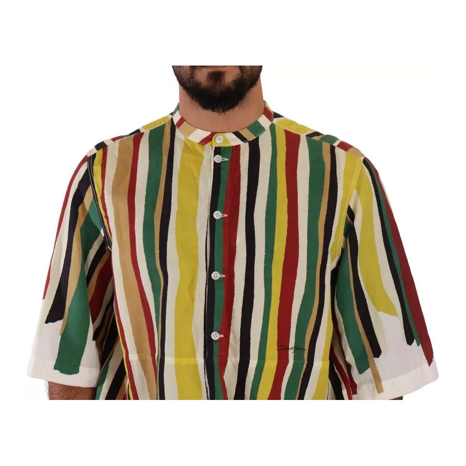 Multicolor Striped Linen Cotton Shirt