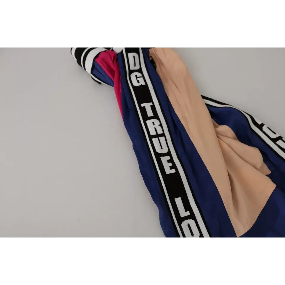 Dolce & Gabbana Pink Blue High Waist Casual Sweatshorts Shorts pink-blue-high-waist-casual-sweatshorts-shorts