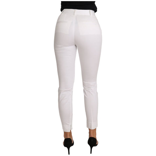 Dolce & Gabbana Chic White Slim Dress Pants white-dress-pants-slim-skinny-pant