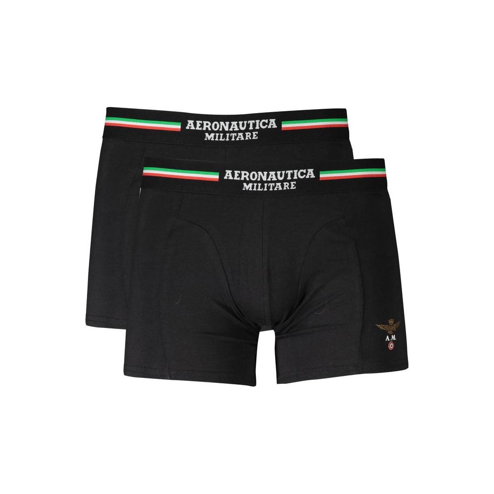 Aeronautica Militare Black Cotton Underwear black-cotton-underwear-4