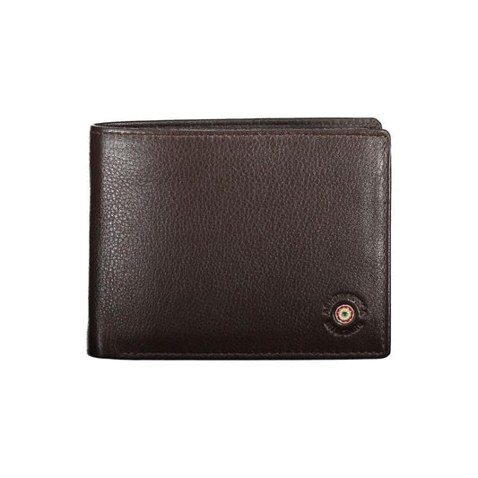 Aeronautica Militare Elegant Brown Leather Wallet with Logo elegant-brown-leather-wallet-with-logo