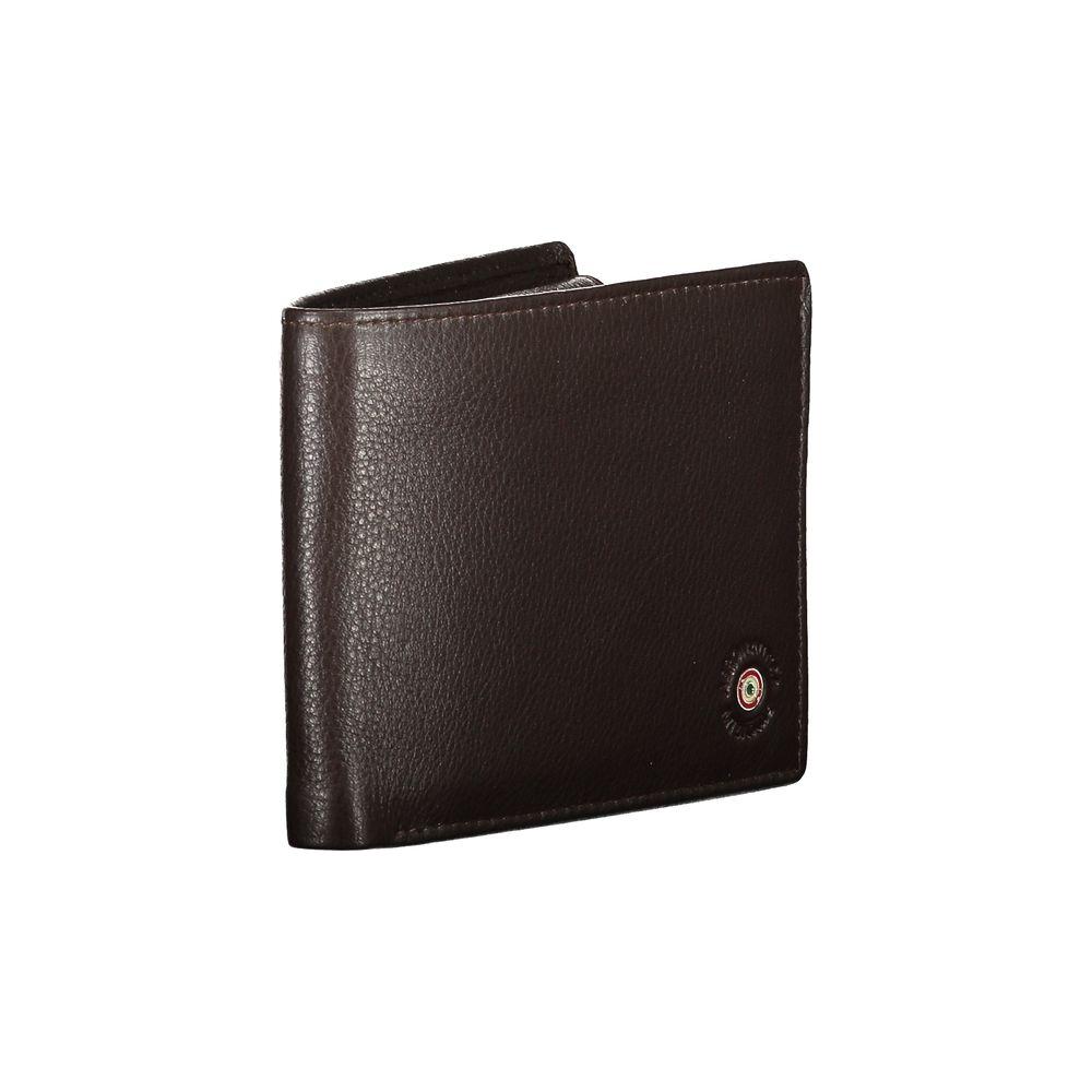 Aeronautica Militare | Elegant Brown Leather Wallet with Logo| McRichard Designer Brands   