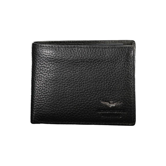 Aeronautica Militare | Sleek Dual-Compartment Leather Wallet| McRichard Designer Brands   