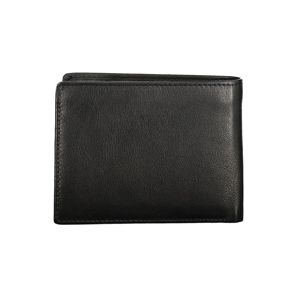 Aeronautica Militare Sleek Black Leather Dual Compartment Wallet sleek-black-leather-dual-compartment-wallet-1