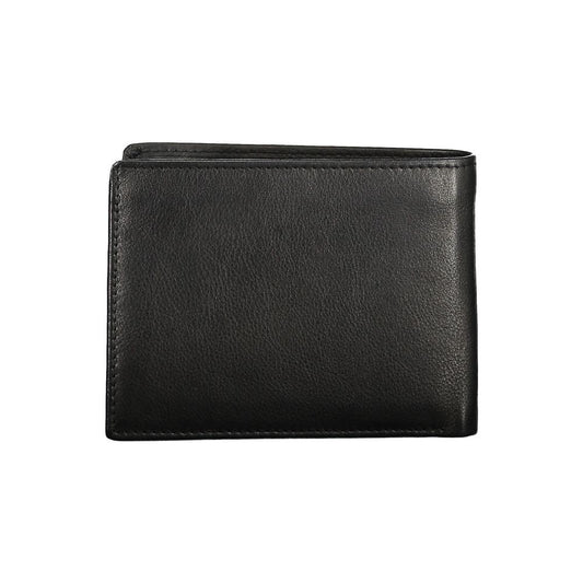Aeronautica Militare | Sleek Black Leather Dual Compartment Wallet| McRichard Designer Brands   