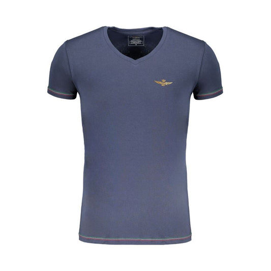 Aeronautica Militare Blue Cotton T-Shirt blue-cotton-t-shirt-56