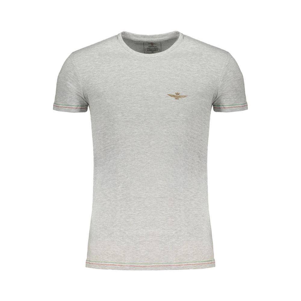 Aeronautica Militare Gray Cotton T-Shirt gray-cotton-t-shirt-29