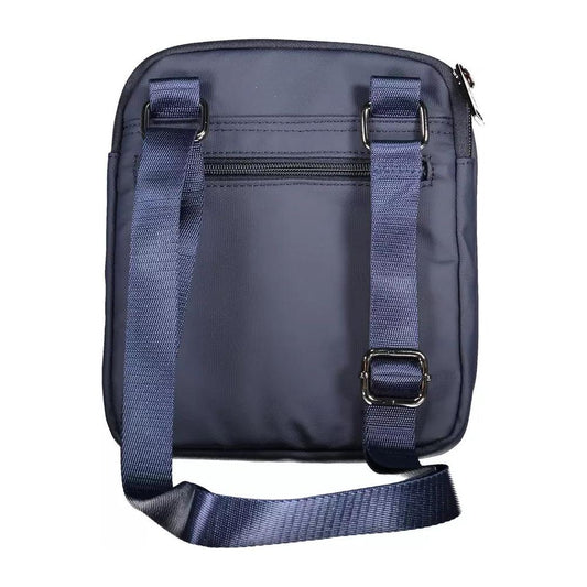 Aeronautica Militare Sleek Blue Shoulder Bag with Contrasting Details sleek-blue-shoulder-bag-with-contrasting-details