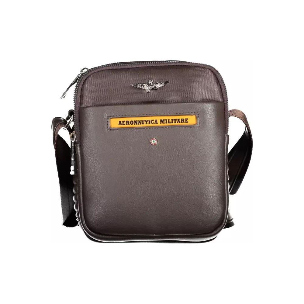 Aeronautica Militare Elegant Brown Shoulder Bag with Contrasting Details elegant-brown-shoulder-bag-with-contrasting-details