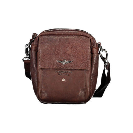 Aeronautica Militare Elegant Brown Leather Shoulder Bag elegant-brown-leather-shoulder-bag