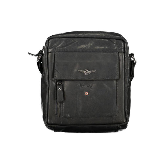 Aeronautica Militare | Elevated Elegance Black Shoulder Bag| McRichard Designer Brands   