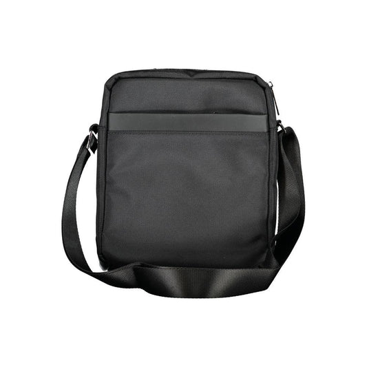 Aeronautica Militare | Elegant Black Shoulder Bag with Organized Compartments| McRichard Designer Brands   