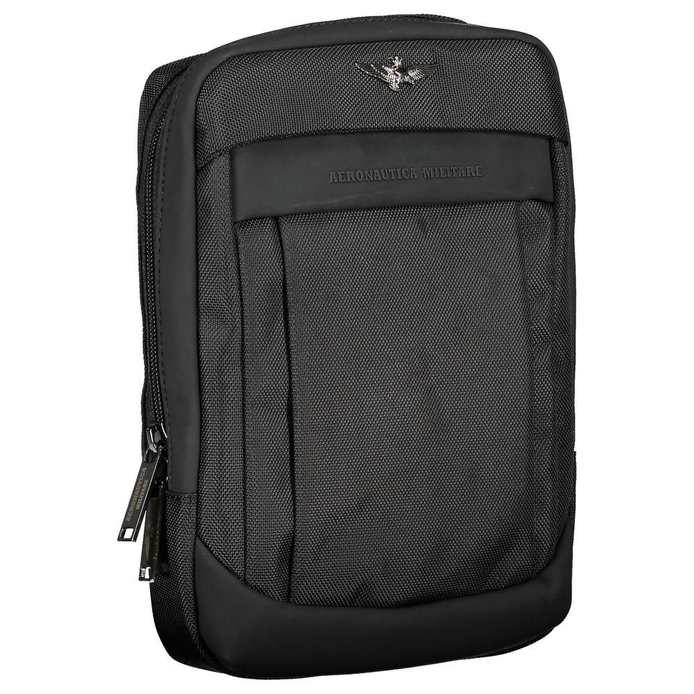 Aeronautica Militare | Sleek Black Versatile Shoulder Bag| McRichard Designer Brands   