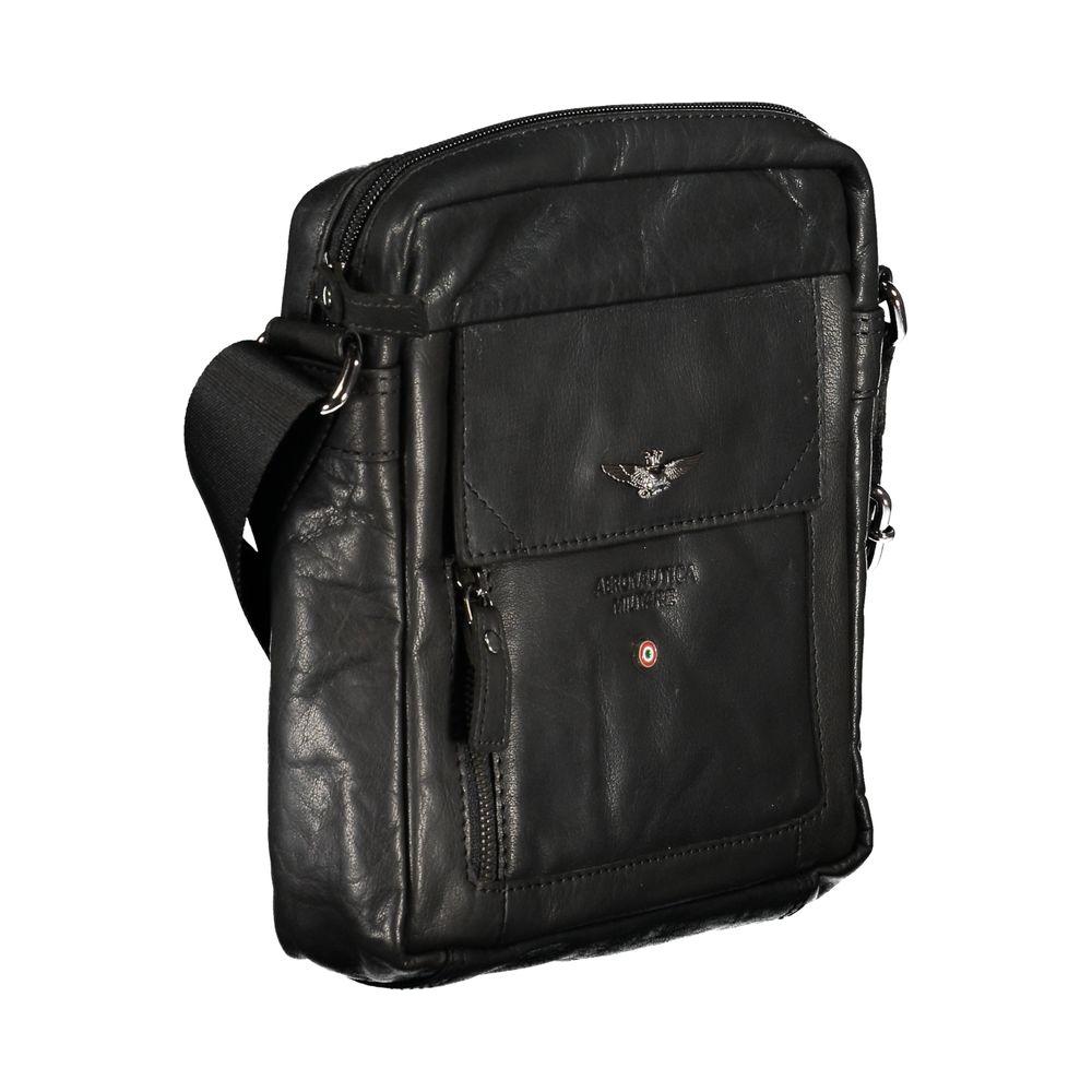Aeronautica Militare | Elevated Elegance Black Shoulder Bag| McRichard Designer Brands   