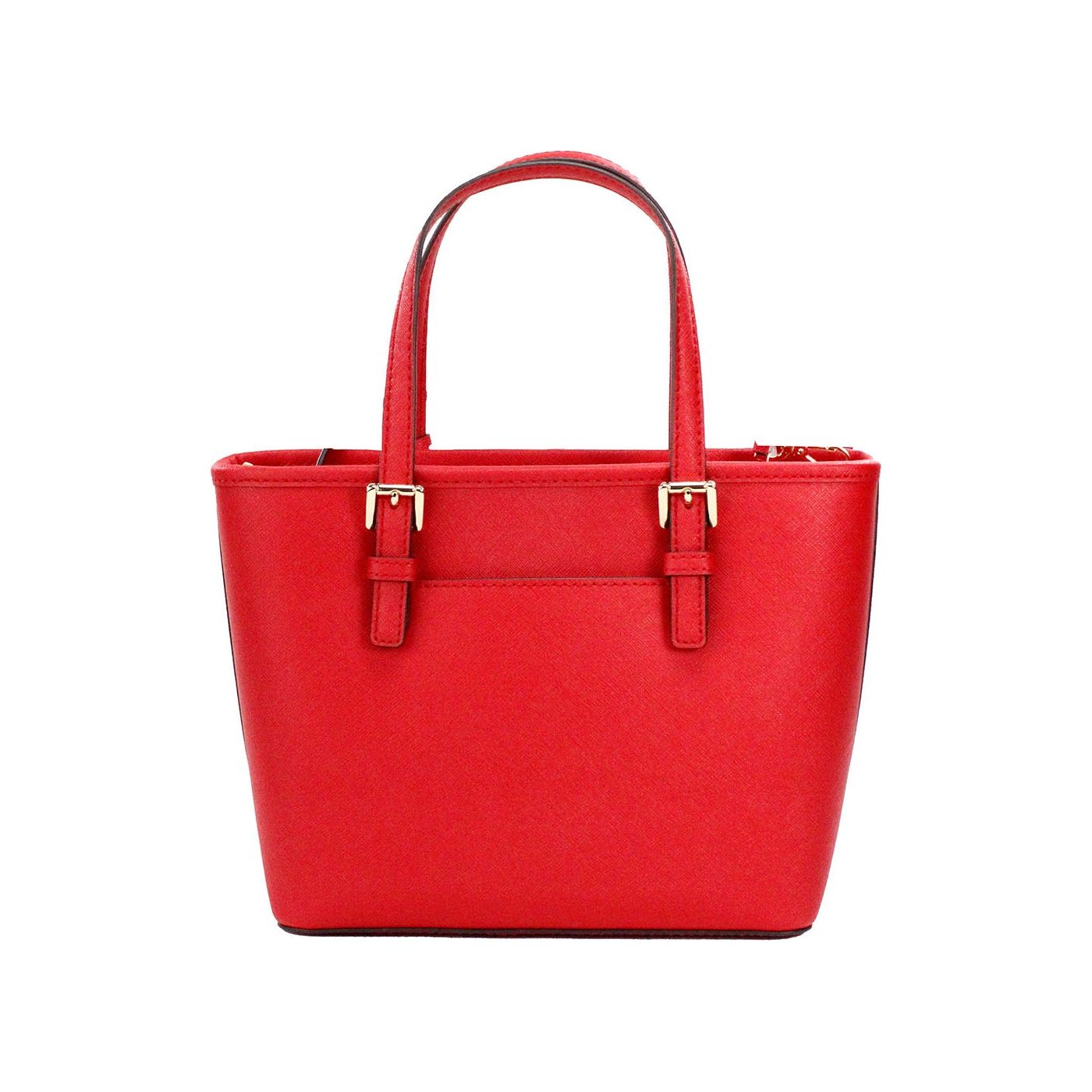 Michael Kors | Jet Set Bright Red Leather XS Carryall Top Zip Tote Bag Purse| McRichard Designer Brands   